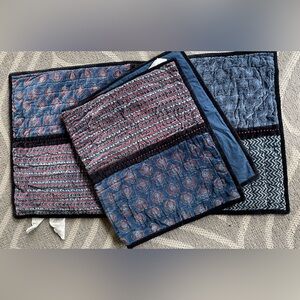 Pottery Barn velvet patchwork king shams set of 2 new pillow covers cushions